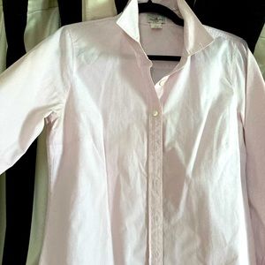 Pink seersucker stripe shirt